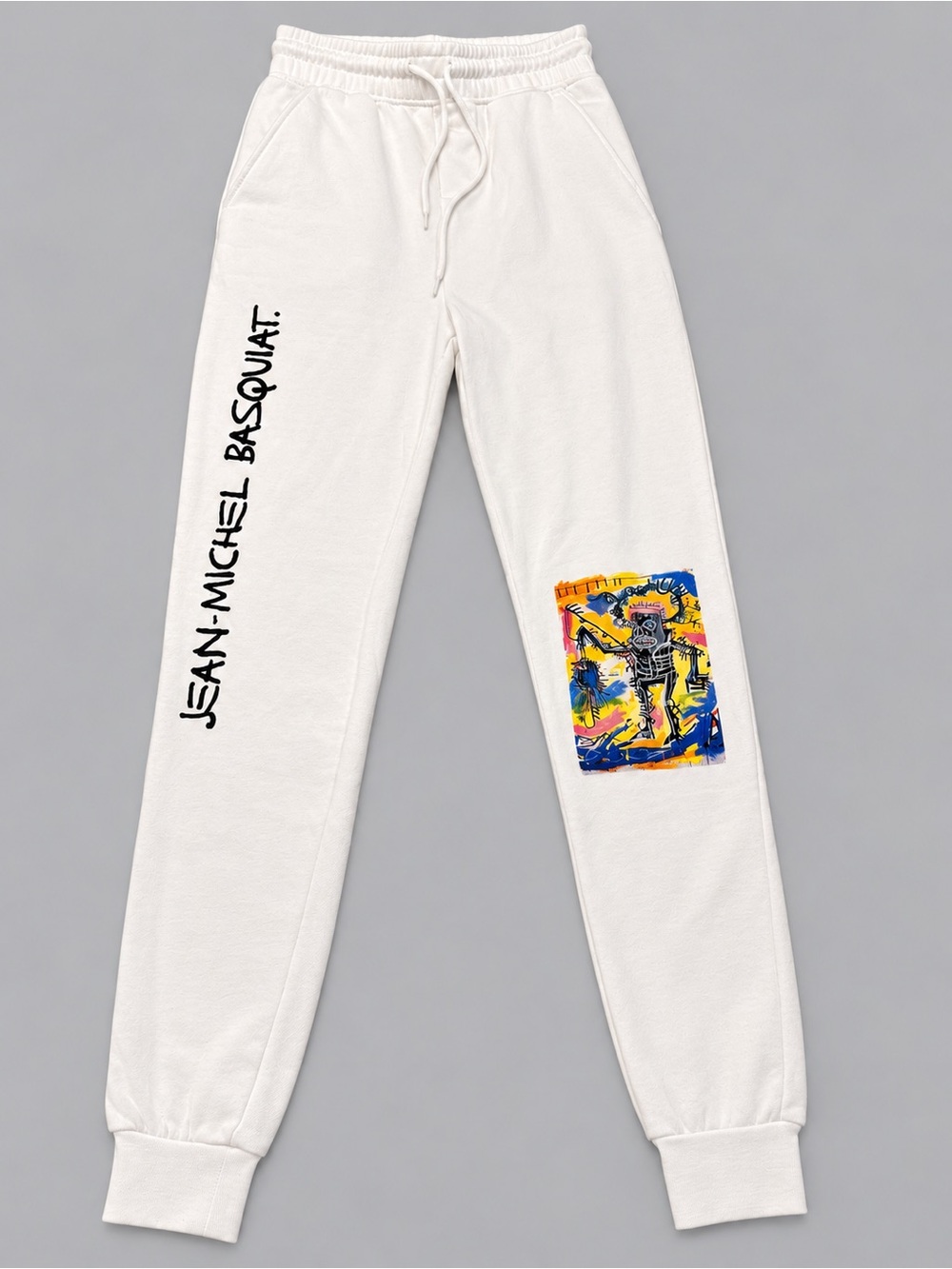 Jean-Michel Basquiat White Graphic Jogger Sweatpants Size S Art Streetwear